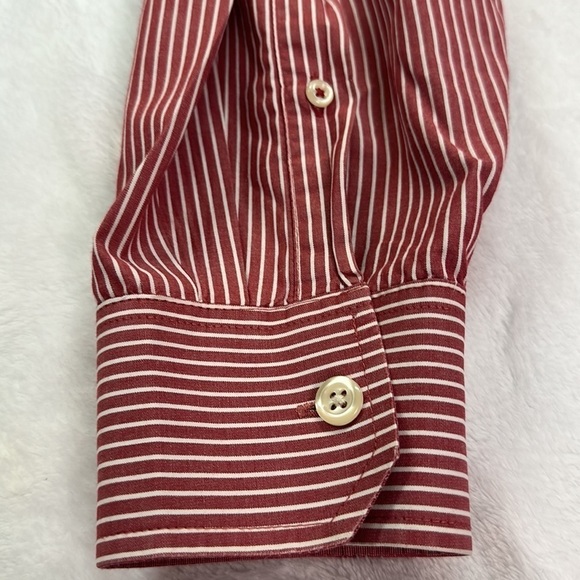 Izod Button-down Dress Shirt White/Red Striped XL - Picture 9 of 9